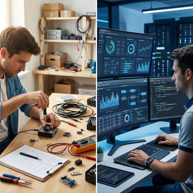 A high-tech digital workspace representing specialised technical support