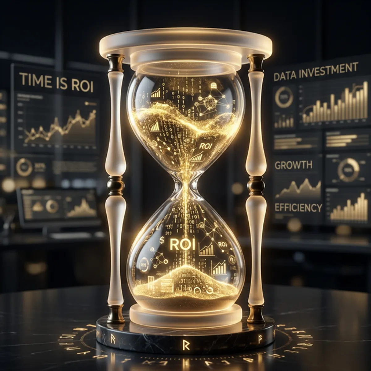 A professional hourglass symbolizing reclaimed executive time